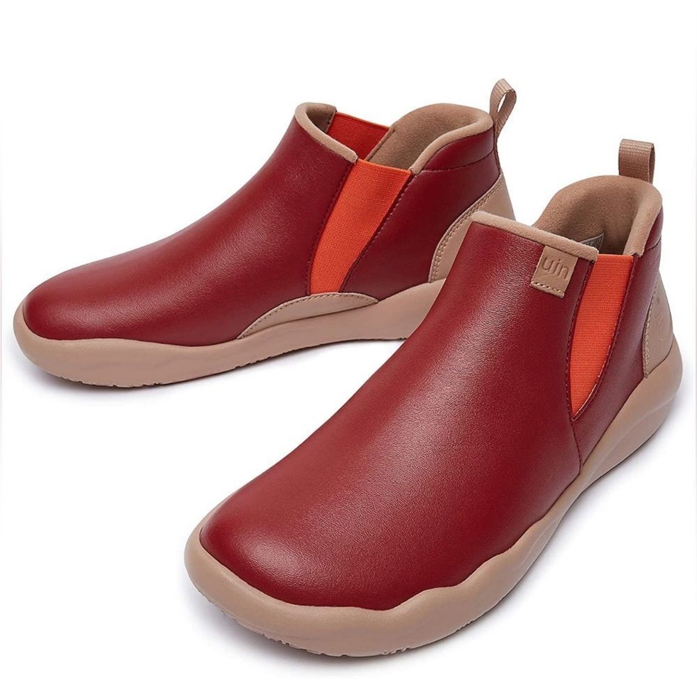 UIN Women's High Top Ankle Boots Comfort Walking Shoes (Granada Pu Brown) 133